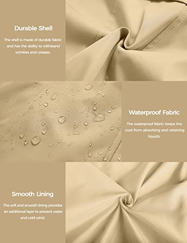 Wantdo Women's Casual Pea Coats Winter Long Trench Coat With Belt Khaki Medium #TOP5