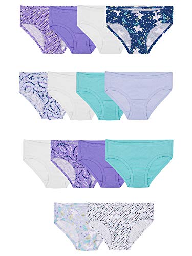 Fruit of the Loom Girls' Cotton Hipster Underwear (14 Pack - Cotton Assorted, 14)
