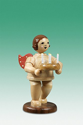 Rudolphs Schatzkiste Holzfigur Weihnachtsengel mit Adventskranz Natur...