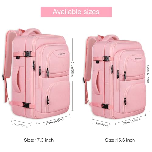 YGSNTG Mochila de mão feminina, mochila rosa, bolsa de viagem grande expansível, mochila de viagem p
