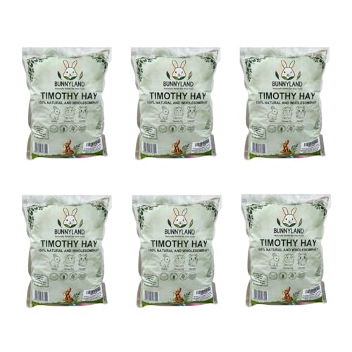 Image of Timothy Hay for Rabbits, Guinea Pigs and Hamsters for All Life Stages | 100% Natural | HIGH Fiber Food (Pack of 6)