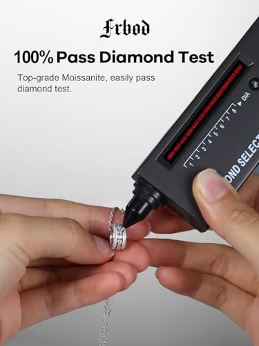 D Color VVS1 Clarity Moissanite Pendant Necklace for Women Men, Chunky Circle/Triangle Design，Solid 925 Sterling Silver, Birthday Christmas Valentines Jewelry, 16-20 Inch Adjustable3