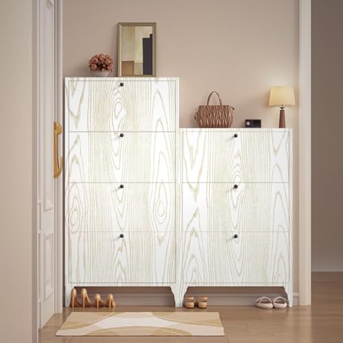 Image of White Gold Wood-Grain Textured Adhesive Wallpaper Modern Minimalist Peel-and-Stick Vinyl Sheet for Walls, Furniture, Kitchen Cabinets, and Home Decor Makeovers (45 x 300 cm).