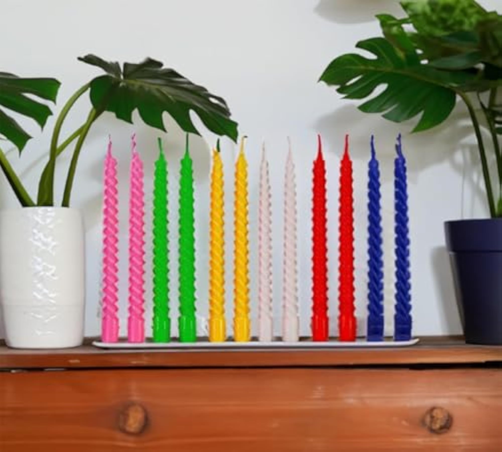Spiral 8 Inch Candles Set of 12