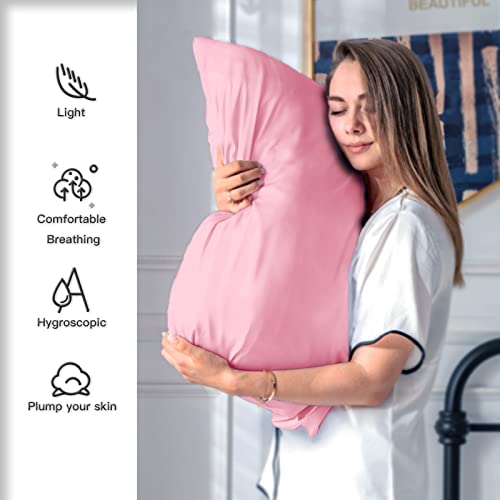 Silk Pillowcase for Hair and Skin,Soft,Breathable and Sliky 100% Queen Silk Pillow Case Set of 2,Both Sides Natural Mulberry Silk Pillowcases with Hidden Zipper(Queen Size 20"X 30",2pcs)