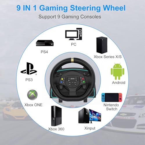 DOYO Gaming Racing Wheel with Pedals and Shifter, 1080 Degree Xbox Steering Wheel and Paddle Shifters Driving Wheel for PC, PS4, Xbox One, Xbox Series X/S, Xbox 360, PS3, Nintendo Switch - Image 3