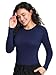 COZYFIT Scrub Undershirts Long Sleeve Women - Underscrub Comfort Tee with Soft Stretch Fabric, Navy Blue, XL