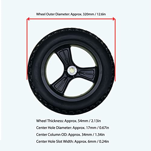 Folosafenar Wheel Replacement, Pu Tire Alloy Steel Wheelchair Rear Wheel 320Mm For Cart #TOP5