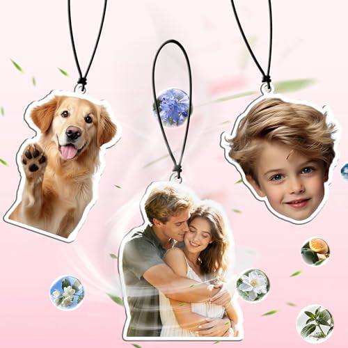 Bemaystar Duftbaum Auto Personalisiert - Beidseitig Bedruckte Personalisierte Lufterfrischer für Auto Personalisierte Geschenke für Männer Frauen & Partne - Individuelle Ausschnittform