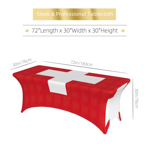 Nappe de table extensible drapeau suisse élasthanne pour couvrir table 1,8 m - 7