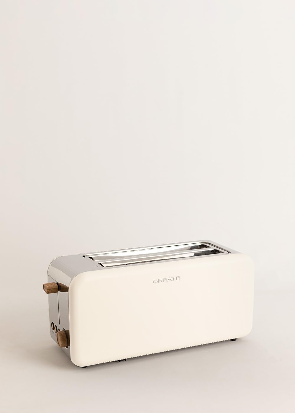 CREATE/TOAST RETRO XL/Tostadora blanco roto / 6 Niveles de potencia, bandeja recogemigas, termostato, descongelación, recalentar, 2 ranuras rebanadas anchas, 1500W