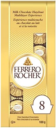 FERRERO ROCHER Fine Hazelnut Milk Chocolate Gift Bag; 8 Individually Wrapped Chocolates; 100g