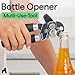 GORILLA GRIP Heavy Duty Stainless Steel Smooth Edge Manual Can Opener and Bottle Openers, US Designed, Soft Comfortable Handle, Oversized Handheld Turn Knob, Multifunctional Kitchen Tool, Black