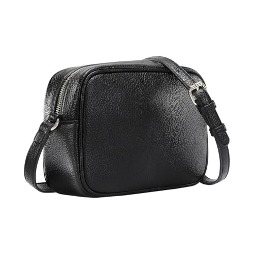 Small Crossbody Bag for Women in Grain Eco Leather Luxury Look Shoulder Bags with Zip Top