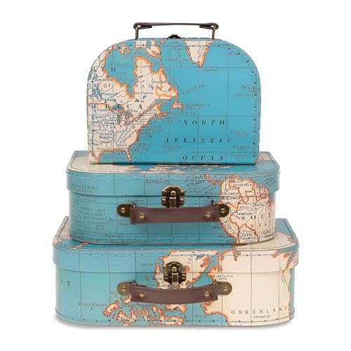 Jewelkeeper - Valises en Carton, Lot de 3 - Boîtes Cadeaux emboîtables pour Jouets, Anniversaires, Mariages, Noël, crèche, Bureau, décoration, affichages,...