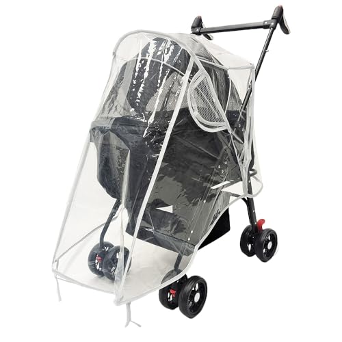 Image of Dog Stroller Accessories，Unisize Pet Stroller Rain Cover, EVA Transparent Waterproof & Windproof Cover for Snow Rain Wind, Foldable Universal Fit for Most Dog & Cat Strollers