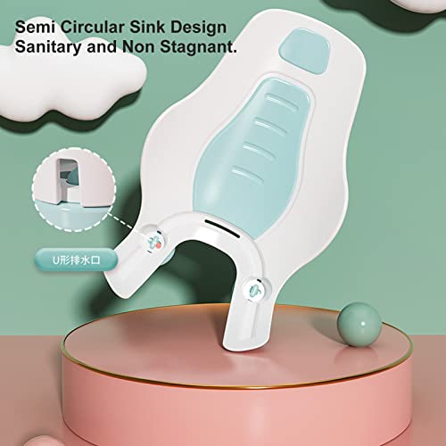 Image of Clean Rinse Baby Bather, Wash Hip Collapsible Portable Clean Rinse Bather Semi Circular Sink Ergonomic Multi Function for Home (Mint Green)
