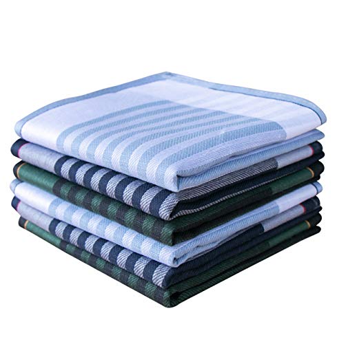 COCOUSM Mens 100% Cotton Men's Handkerchiefs 6 Piece (G-6PCS)