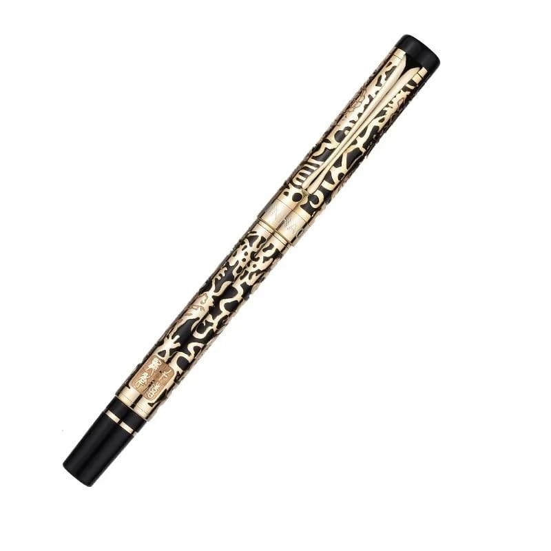 Stylo plume dragon KLVN en métal noir, écriture fluide sans fatigue plume M 0,7 mm