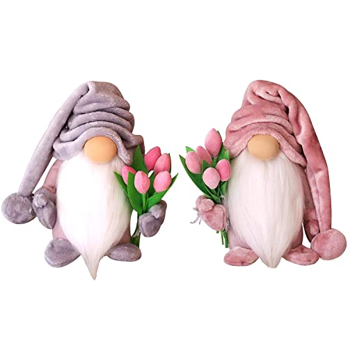 Super Idee Stehende Niedliche Wichtel mit tulpen Blumensträuße Süßer Zwerg Wichtel Figuren Geschenk für Frauen Mama Hochzeitstag Freundin Ehefrau Muttertag Dankeschön Cover