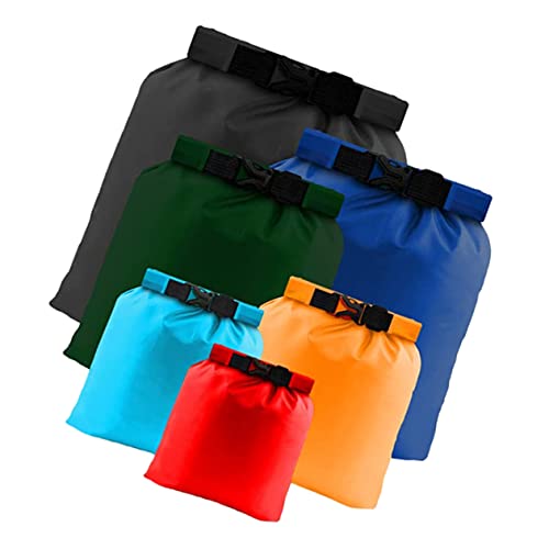 BIUDECO 6Pcs Storage Bags Versatile Outdoor Camping Dry Bags for Kayaking Paddle Boarding and Canoeing Adventures Sturdy Wear Resistant Design Assorted