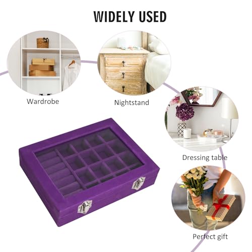 Image of Vicoter Rings Organizer Tray 7 Slots Velvet Jewelry Earring Storage Box