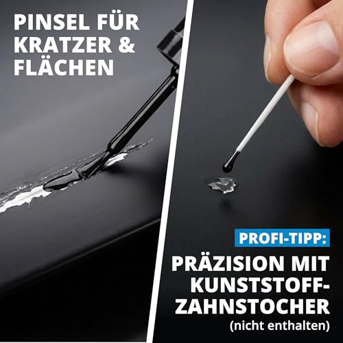 LICARGO Lackstift Schwarz Matt – Präziser Pinsel für kleine Kratzer & Steinschläge – Hohe Deckkraft, schnelle Trocknung – Auto Lackstift, Felgenlack, Fahrrad & Metall, Made in Germany
