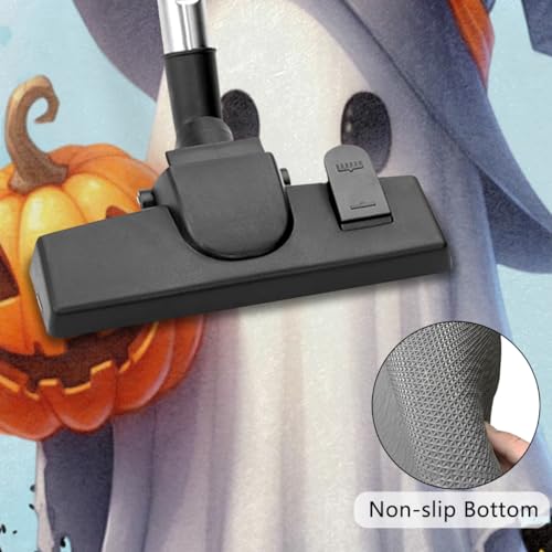 Image of cfpolar Half Round Door Mat Ghosts Halloween Pumpkin Bat Non-Slip Semi Circle Area Rug Washable Half Moon Hearth Rugs for Indoor Outdoor Bathroom Kitchen Patio Runner Mat Laundry Room Home Decoration