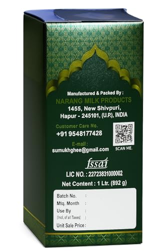 Image of Sumukh Bilona Buffalo Ghee 1L | Stone-Churned, Traditional, Pure & Natural Desi Ghee | Rich Aroma | Premium Healthy Ghee for Daily Use.