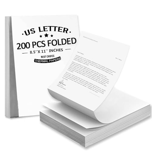 Papel para impresora térmica sin tinta de 21,6 x 28 cm con nitidez duradera