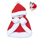 KEYVOR ドッグウェア コスチューム 猫 犬 クリスマス コスプレ 犬服 猫服 洋服 ペット服 ペットウェア 衣装 サンタ マント 仮装 サンタクロース 着ぐるみ 簡単装着 着せ替え 柔らかい ふわふわ 可愛い かわいい おしゃれ (M, 赤ずきん)