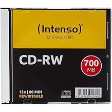 Intenso CD-R 80-Minute 700 Mb 12X Speed Re-Writable CD Media Slim Jewel Case Pack of 10