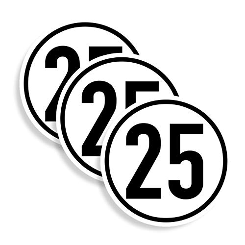 3 Stück - Aufkleber Geschwindigkeits-Schild 25 km/h Folie gemäß StVZO § 58 | Ø5-30cm Made in Germany, Größe: Ø20 cm Cover
