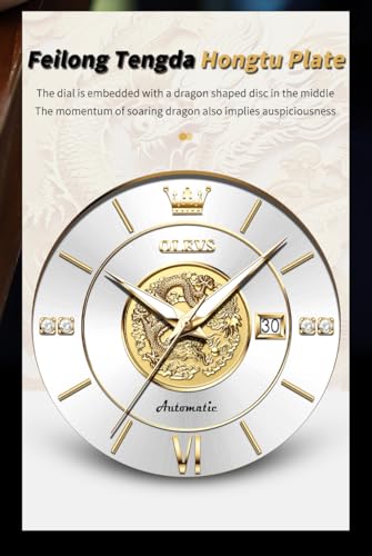 Image of OLEVS Automatic Watches for Men Diamond Skeleton Mechanical Tourbillon Self Winding Luxury Dress Wrist Watches Calendar Luminous Waterproof