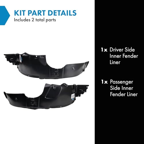 Image of TRQ Inner Fender Liner Set Compatible with 2016-2019 Chevrolet Spark GM1248294 GM1249294