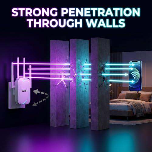 Image of GT300 WiFi Extender 300Mbps, WiFi RangeExtender & Booster with 4 High-Gain Antennas, 2.4GHzSignal Repeater with Ethernet Port, Covers Up to 50Devices, Easy Setup for Home