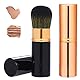 Einziehbarer Rougepinsel, 2 Stück Reise-Make-up-Pinsel für Flüssig-Grundierung und Puder Mit Abdeckung - Gesichtsmixer und Concealer-Pinsel für Frauen