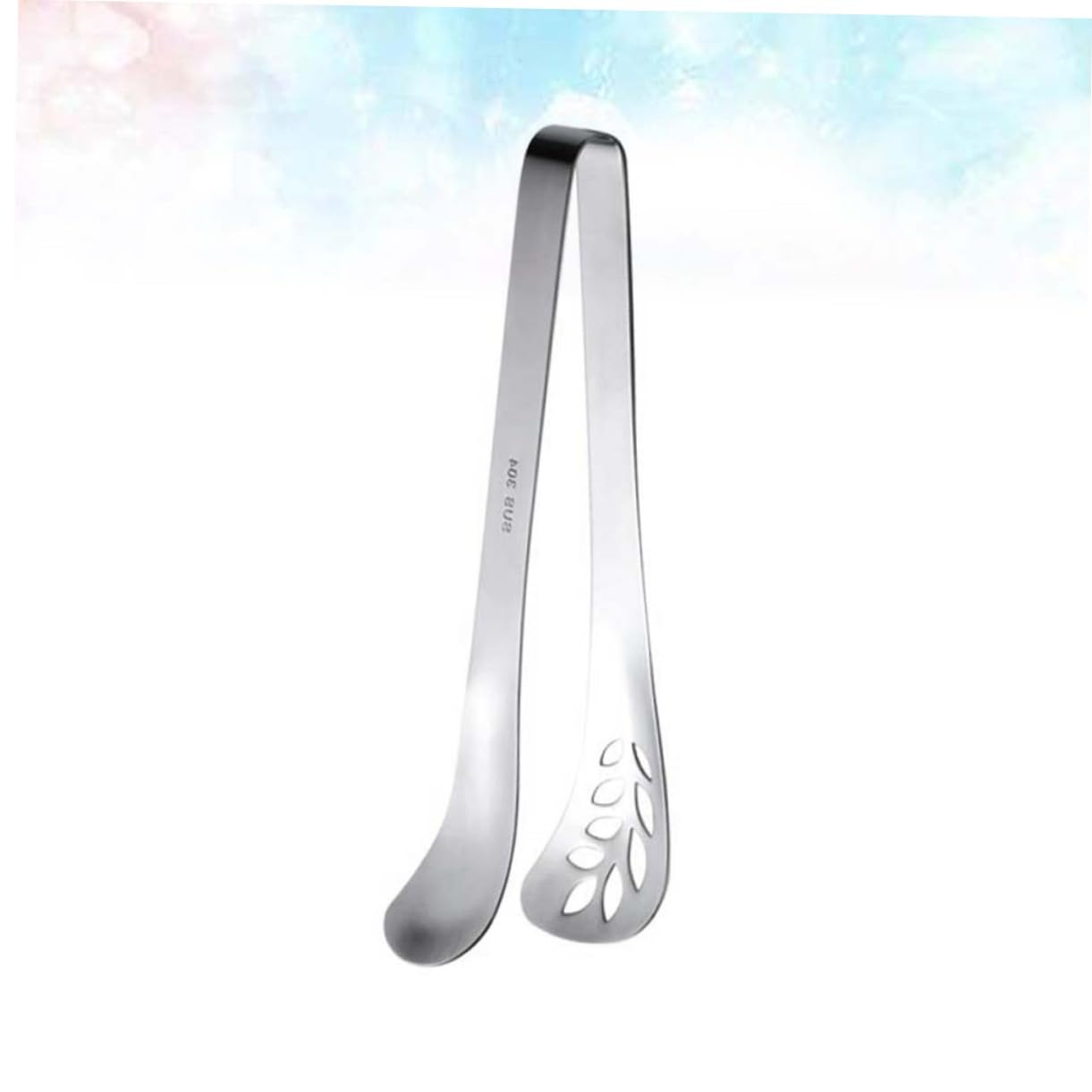 Cabilock 1pc Thicken Leaf Shape Stainless Steel Food Clip Versatile Kitchen Gadget for Buffet Bbq and Home Use Silver