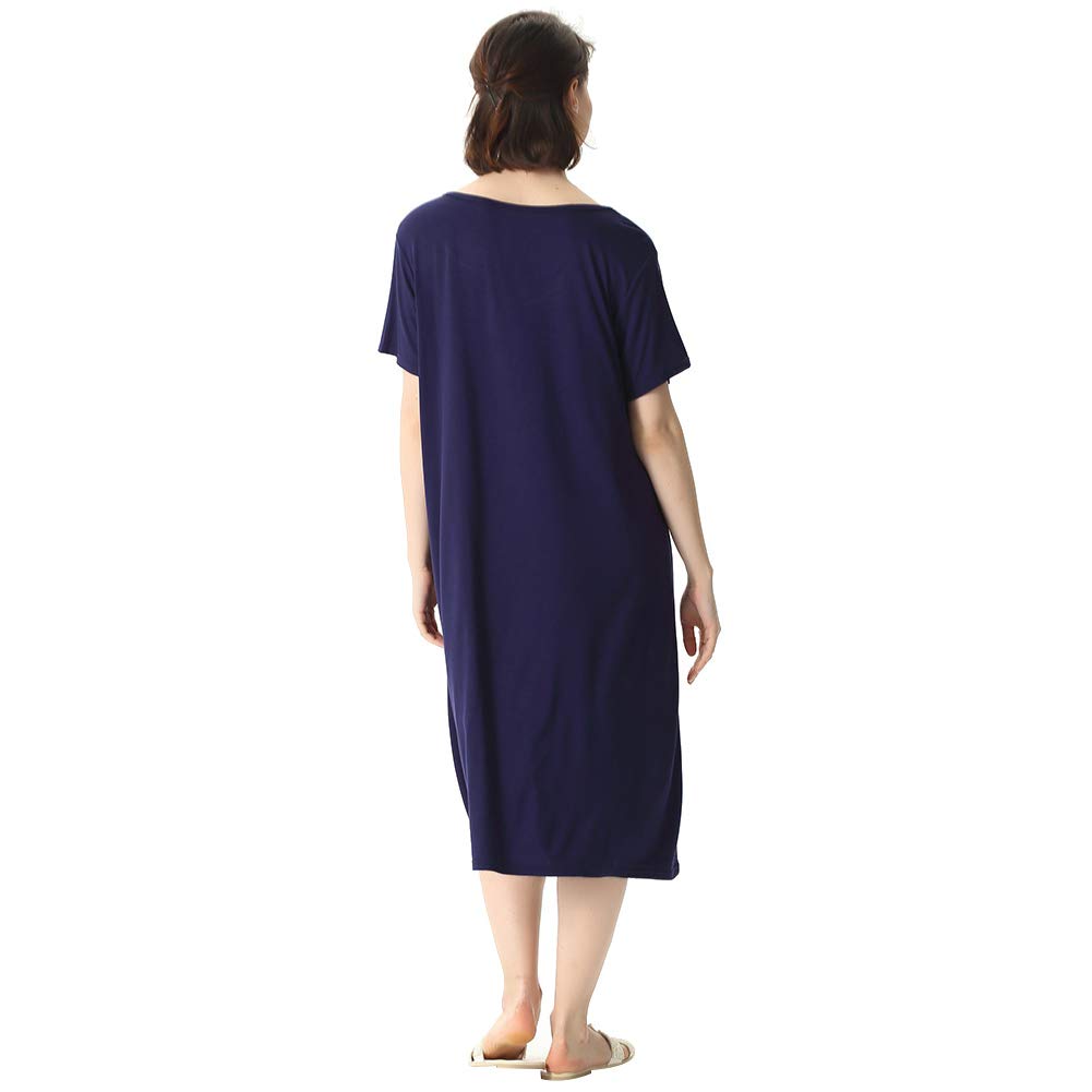 amropi Donna Camicia da Notte Loungewear Morbido Casa Vestito Girocollo Sciolto Pigiami Indumenti da Notte