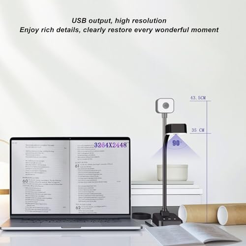 Caméra de documents USB 4K pliable avec objectif rotatif à 360° et micro - 3