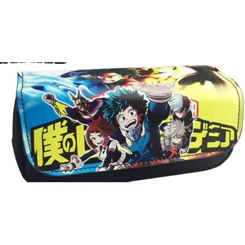 OCDSLYGB Hero Design Pencil Case,Cartoon Zipped Pencil Case Large Capacity Cosmetic Bag Double Zippers Pen Bag Portable Hero Pencil Case Gifts for School Student Girls Boys and Adults Cover