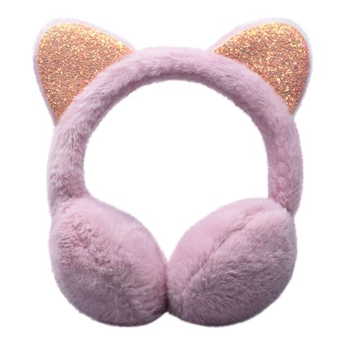 Winter Earmuffs for Kids - Cute Animal Plush Warm Faux Fur Ear muffs with Cat Ear