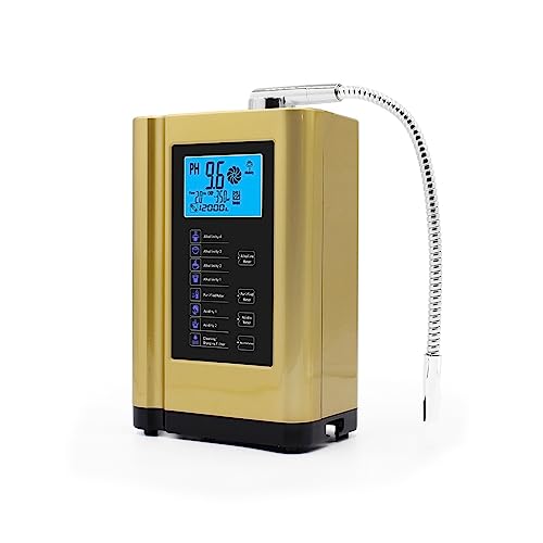 Purificador de máquina generadora hidrógeno ionizador agua alcalina, produce PH 3,5-10,5 filtro ácido alcalino for el hogar Instalación rápida de bricolaje(Yellow,5 Ti Pt plates)
