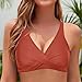 JEUROT Women Sports Bra Bikini Tops Plus Size Bikini Swimsuit Top Retro Printed Push up Vintage Swimwear Tops Beach Travel Outfits Summer Fashion Clothes (Red, L)