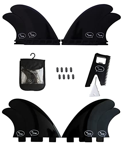 Fiberglass Reinforced Polymer Surfboard Fins - Quad (4 Fins) Twin Tab or Single Tab Sizes, Choose...