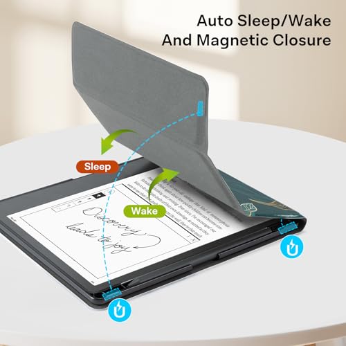 Image of CoBak Stand Case for Kindle Scribe - Premium Folio Leather Cover with Pen Holder, Auto Sleep /Wake - Compatible with 10.2 Inch Kindle Scribe (2022 /2024 Release)