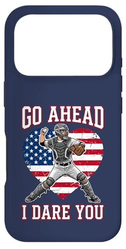 Go Ahead Run I Dare You ���B���e�[�W�싅�L���b�`���[ �ʔ��� �j�̎q �X�}�z�P�[�X iPhone 17 Pro �p