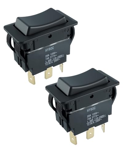 Vaticas 2PCS 3Pin Rocker Switch Replace HY60C, Fit for Ship Car Motor Tools and Industrial Equipment, ON-Off-ON 20A/125V-15A/277V