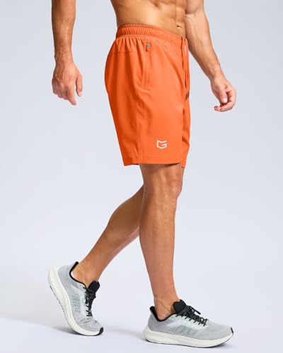 Image of G Gradual Men's Athletic Running Shorts with Zipper Pockets Quick Dry 7 inch / 5 inch / 9 inch Workout Gym Shorts for Basketball Hiking