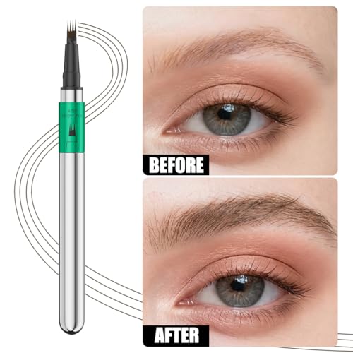 Image of Microblading Eyebrow Pen, 4 Tip Precise Microblade Eyebrow Pencil That Looks Like Hair, Waterproof Natural Eye Brow Pencils for Women, Non Dry Out and Last All Day (Brown)
